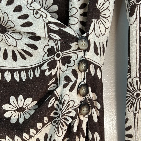 Nanushka V-Neck Floral Allover Floral Printed Shirt Retro Flower Power Styled - Picture 3 of 15